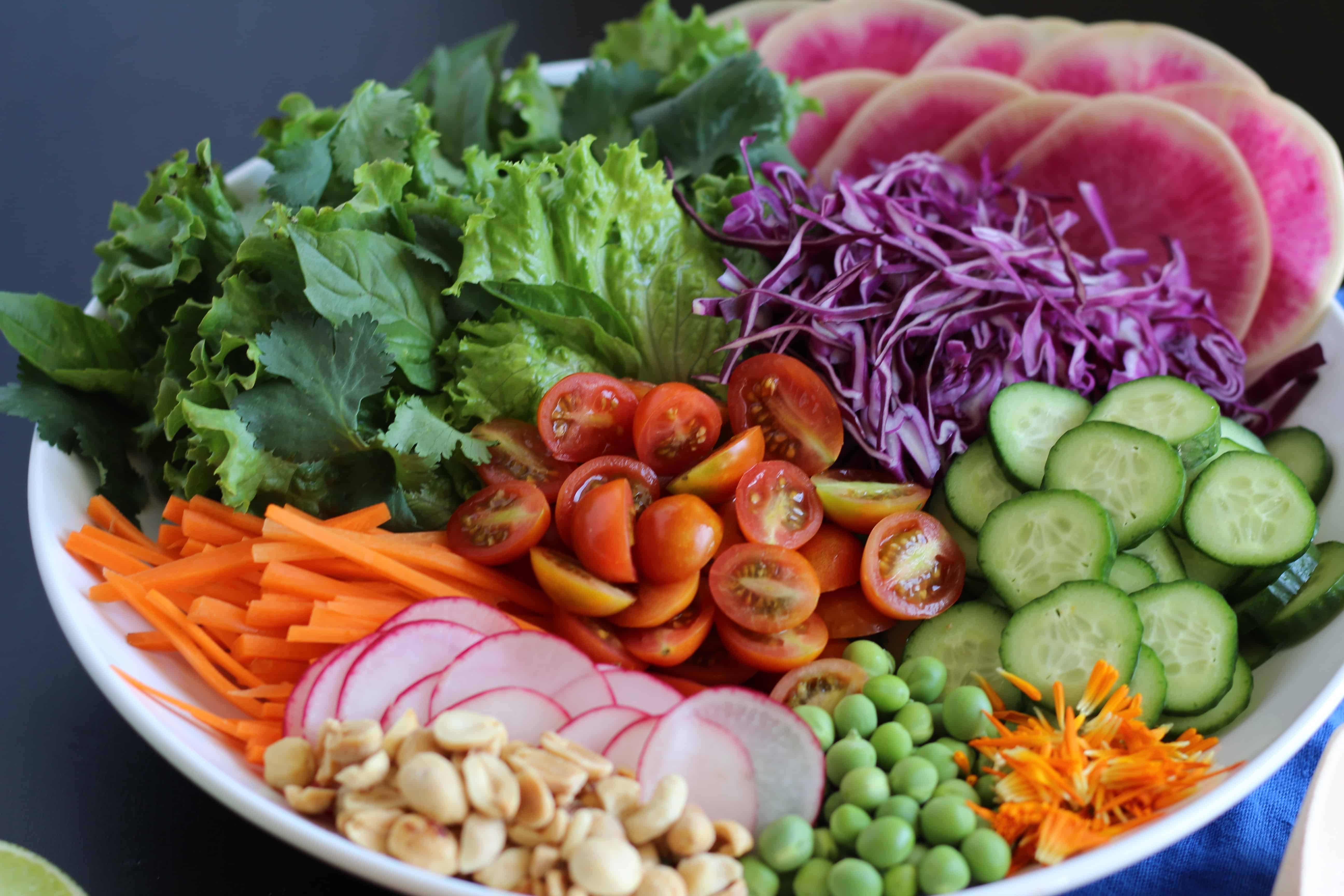 Vietnamese Salad with Peanut Dressing