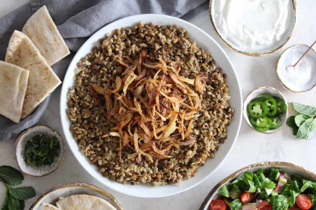 Mujadarra Ruz Lentils with Rice recipe Amanda's Plate